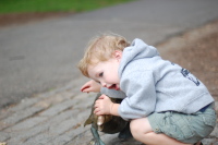 dsc_5068.jpg He will not concede that his duck, which he called "Duckie" is actually "Quack" according to the book.
